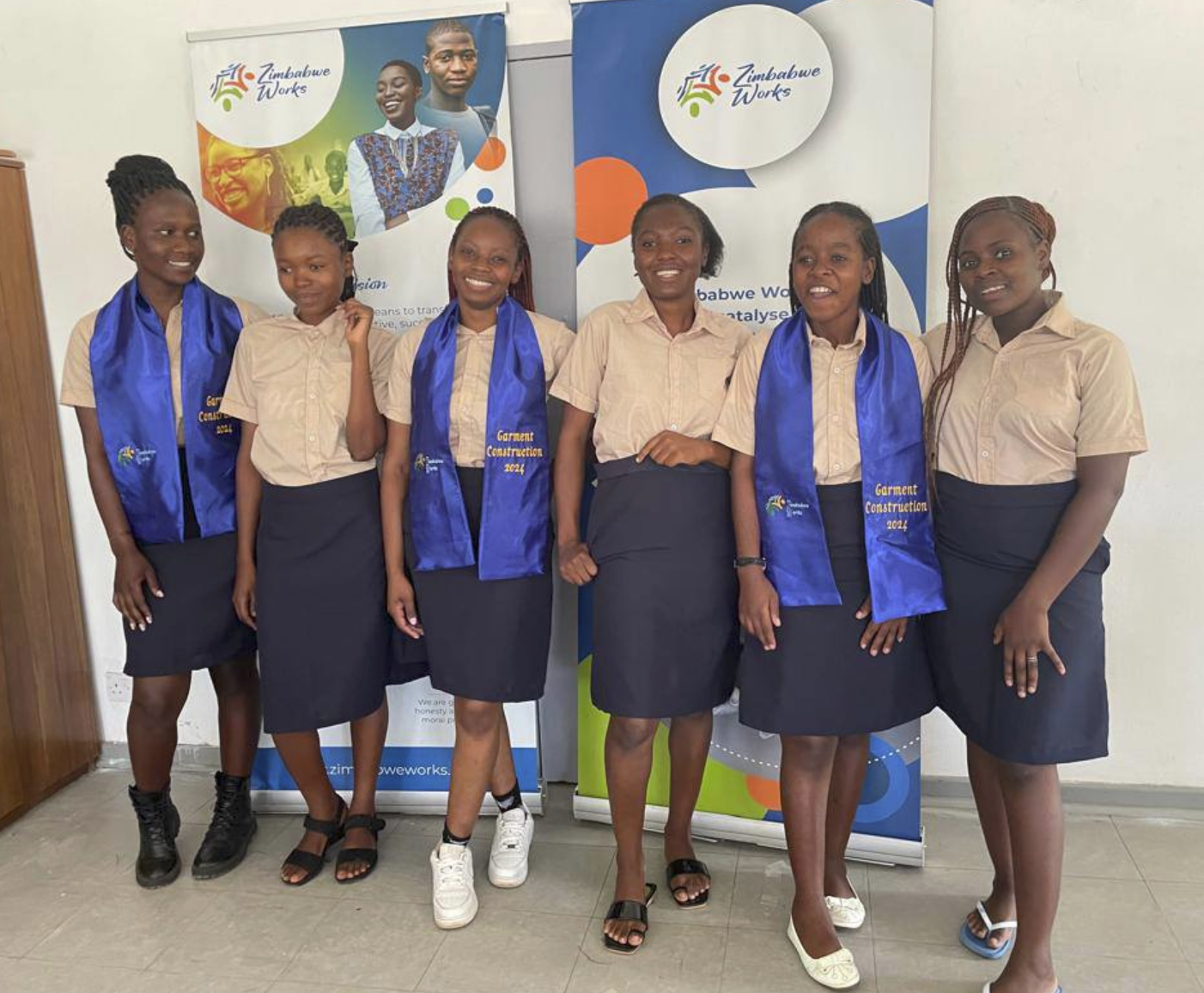 Zimbabwe Works graduates celebrating their vocational success